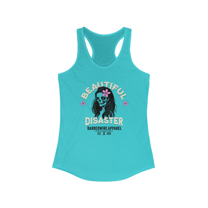 Barbed Wire Apparel Beautiful Disaster Ladies Racerback Tank Top