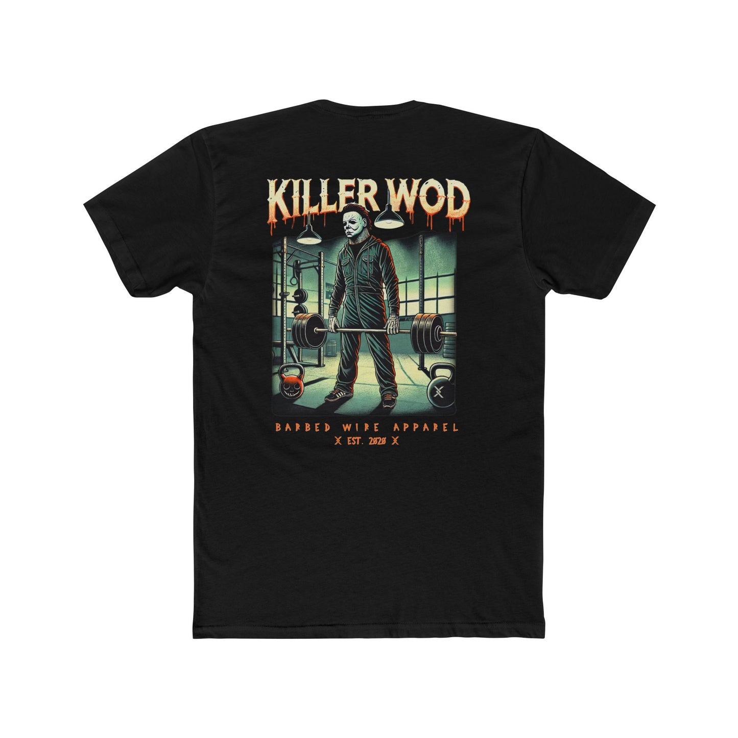 Barbed Wire Apparel Killer WOD Michael Myers Halloween CrossFit T-shirt