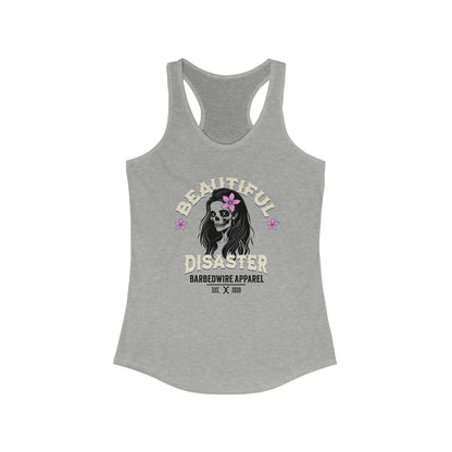 Barbed Wire Apparel Beautiful Disaster Ladies Racerback Tank Top