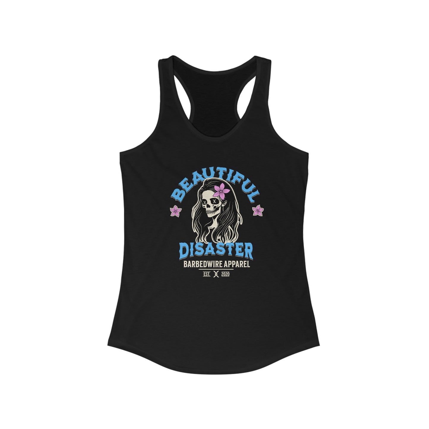 Barbed Wire Apparel Beautiful Disaster Ladies Racerback Tank Top