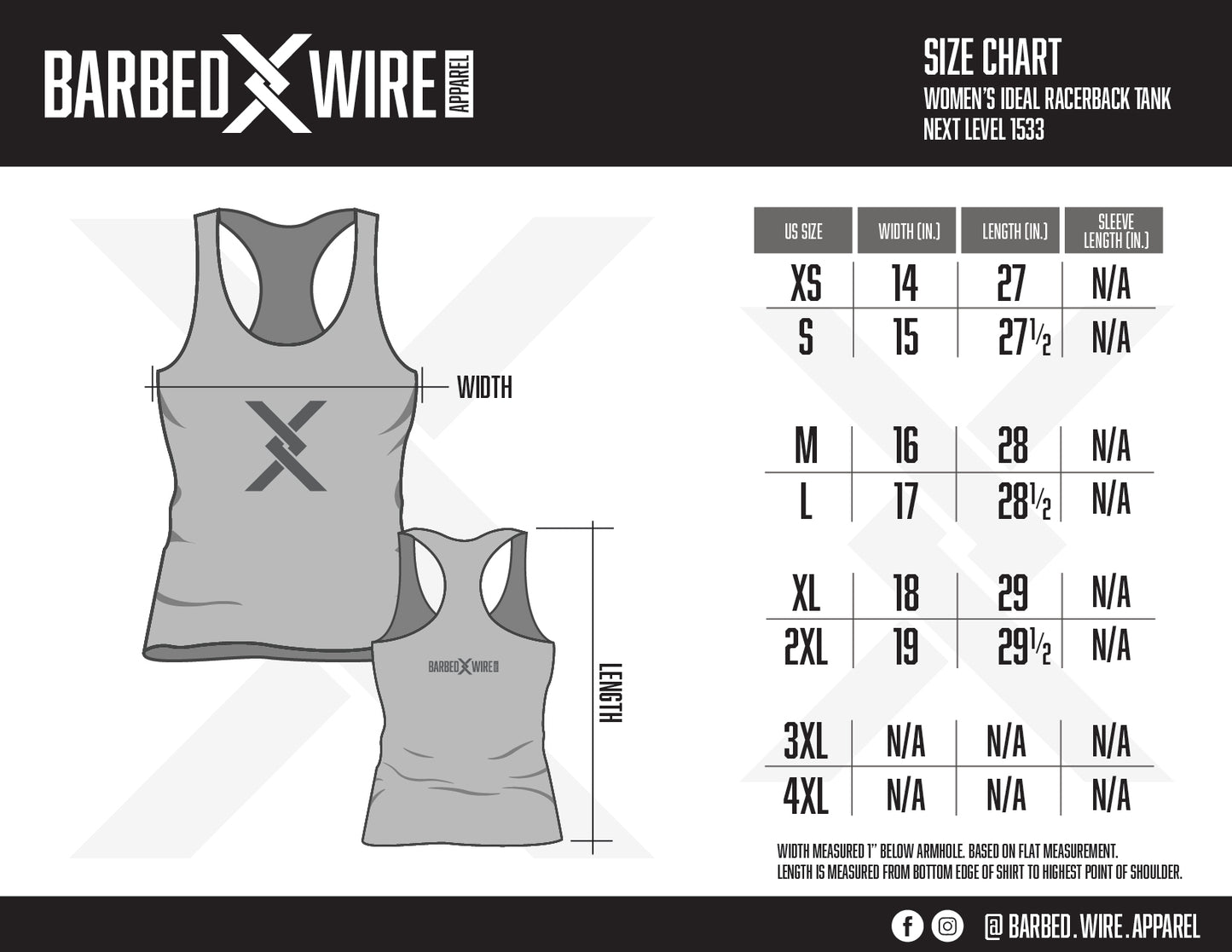 Barbed Wire Apparel Graphic Ladies Racerback Tank Top